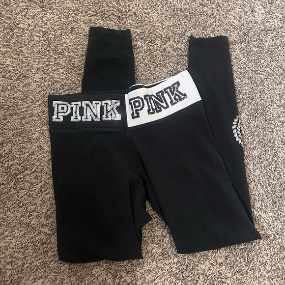 VS Pink Bling Yoga Leggings Size Small - Picture 1 of 3